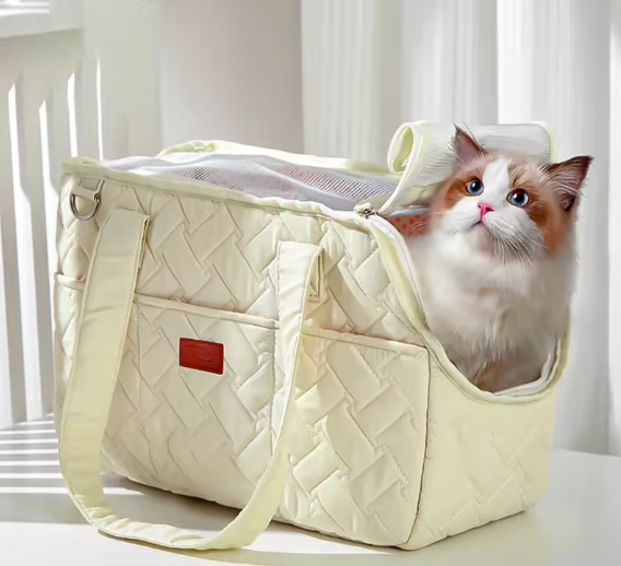 Quilted Pet Carrier Bag