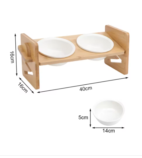 Bamboo Base Pet Feeder