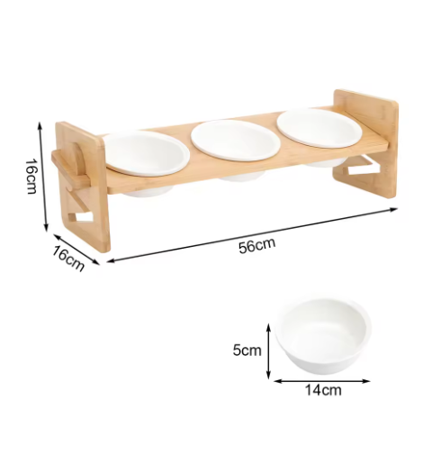 Bamboo Base Pet Feeder