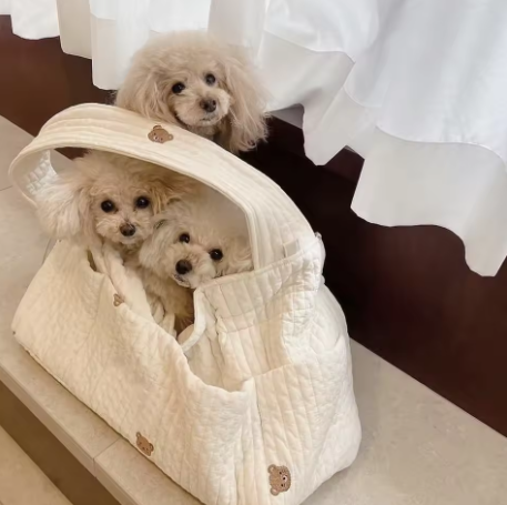 Cozy Cream Pet Travel Sling