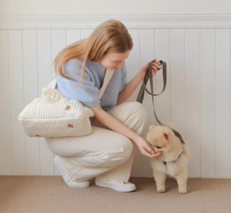 Cozy Cream Pet Travel Sling