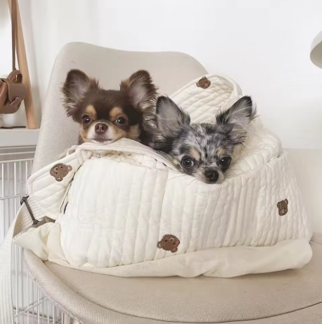 Cozy Cream Pet Travel Sling