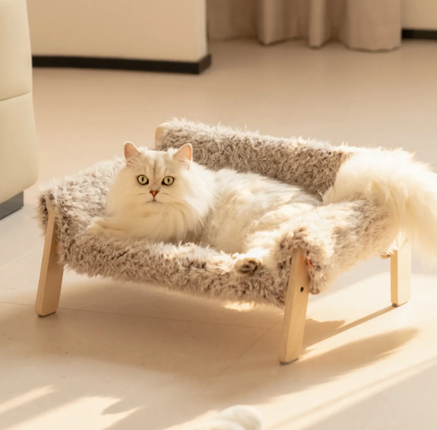 Wooden Pet Sofa with Plush Cushion