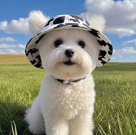 Cow Print Puppy Fisherman Hat