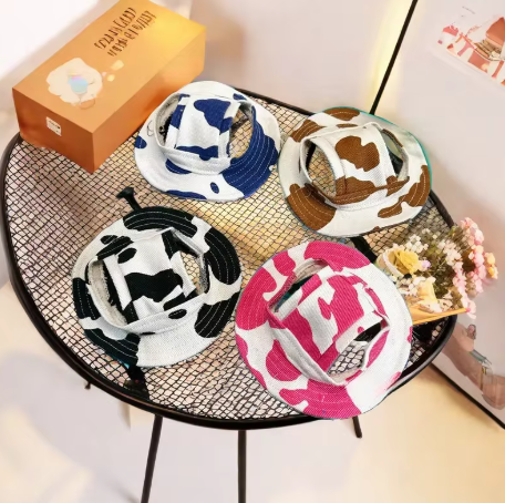 Cow Print Puppy Fisherman Hat