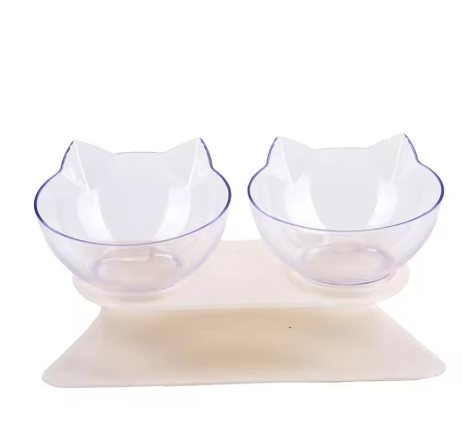 Double Cat-Ear Bowl Feeder Set