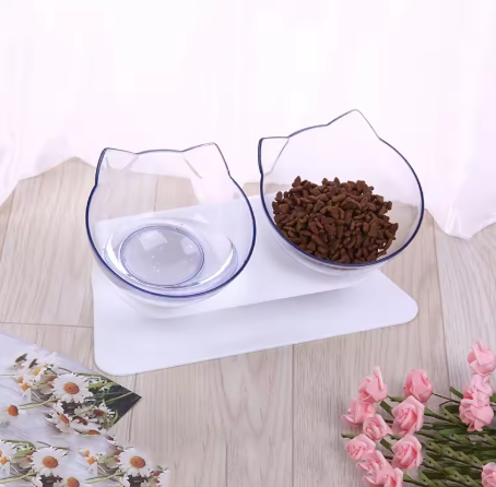 Double Cat-Ear Bowl Feeder Set