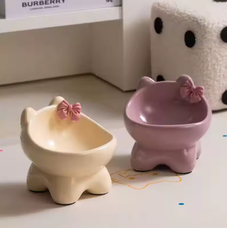 Elevated Ceramic Cat Bowl