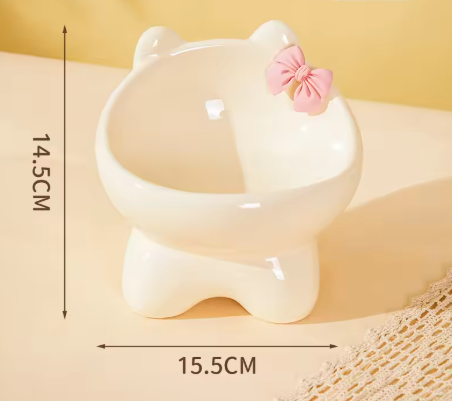 Elevated Ceramic Cat Bowl