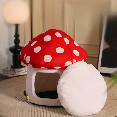Cozy Mushroom Hideaway Pet Bed