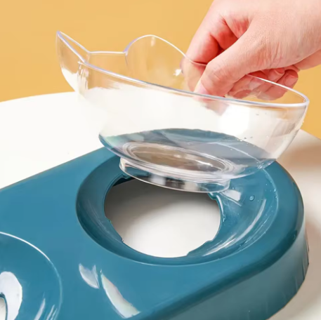 2-in-1 Cat Bowl Feeder with Water Dispenser