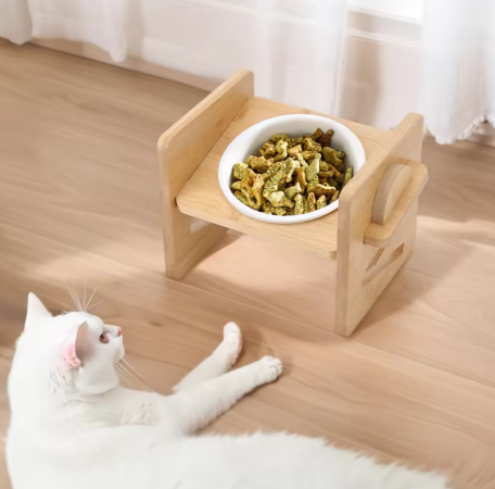 Bamboo Base Pet Feeder