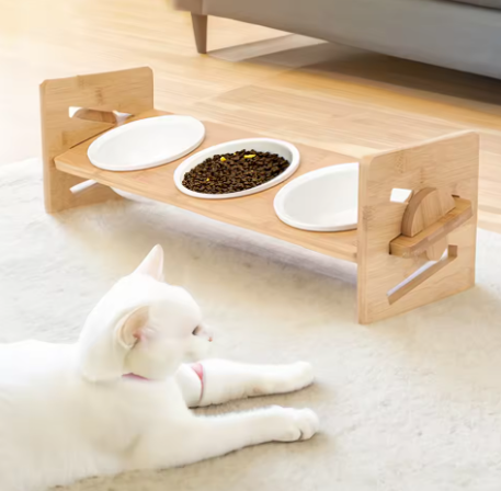 Bamboo Base Pet Feeder