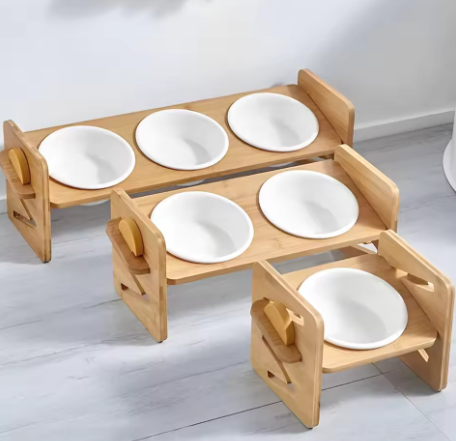 Bamboo Base Pet Feeder