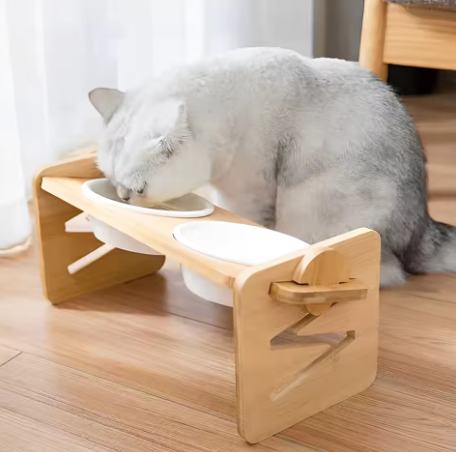 Bamboo Base Pet Feeder