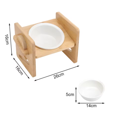 Bamboo Base Pet Feeder