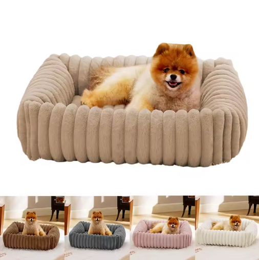 Square Plush Kennel Bed