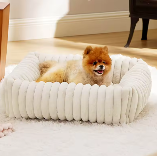Square Plush Kennel Bed