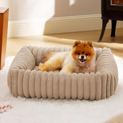 Square Plush Kennel Bed